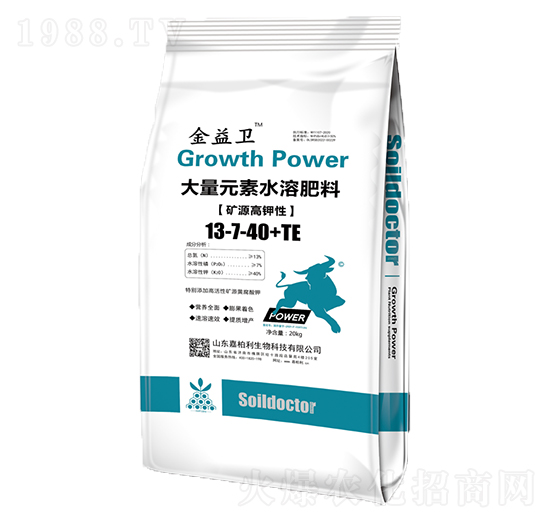 礦源高鉀性大量元素水溶肥13-7-40+TE-金益衛(wèi)-嘉柏利