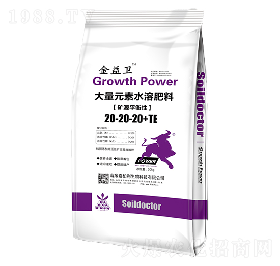 礦源平衡性大量元素水溶肥20-20-20+TE-金益衛(wèi)-嘉柏利