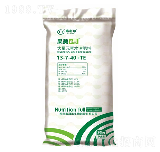 大量元素水溶肥料13-7-40+TE-果美e號(hào)-泰利爾
