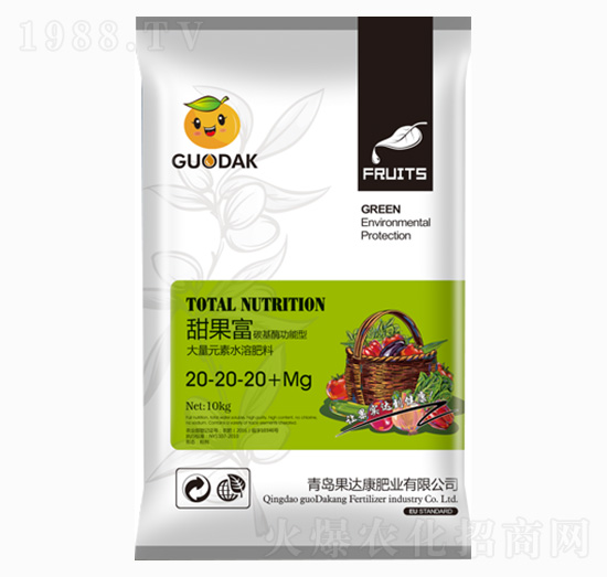 碳基酶功能型大量元素水溶肥料20-20-20+Mg-甜果富-果達康肥業(yè)