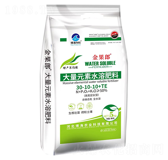 高氮促長型大量元素水溶肥料30-10-10+TE-金果郎-博海作科