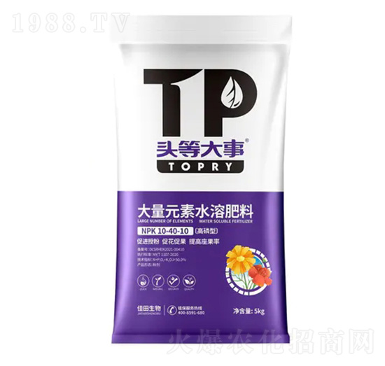 高磷型大量元素水溶肥料10-40-10-頭等大事-佳田生物