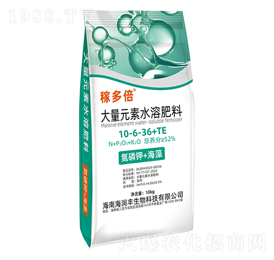 大量元素水溶肥料10-6-36+TE-稼多倍-海潤(rùn)豐