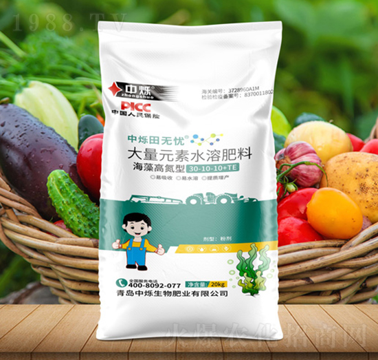 海藻高氮型大量元素水溶肥料30-10-10+TE-中爍生物