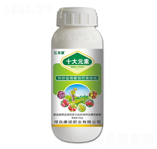 鐵鋅錳銅硼鉬鈣鎂硫硅-十大元素-億禾康-康諾肥業(yè)