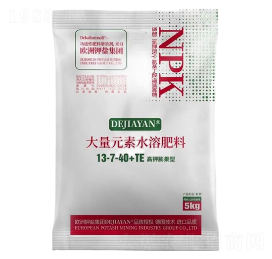 高鉀膨果型大量元素水溶肥料13-7-40+TE-德鉀鹽國(guó)際