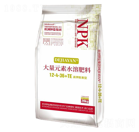 高鉀膨果型大量元素水溶肥料12-4-36+TE-德鉀鹽國際