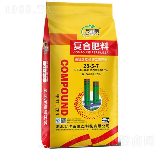 高塔造粒磷酸二氫鉀型復(fù)合肥料28-5-7-萬(wàn)豐萊-頓貝