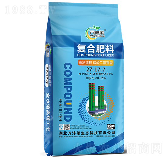 高塔造粒磷酸二氫鉀型復(fù)合肥料27-17-7-萬(wàn)豐萊-頓貝