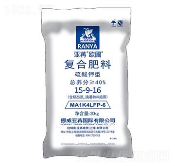硫酸鉀型復合肥料15-9-16 亞苒歐圃 亞苒國際