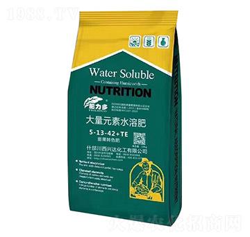 膨果轉(zhuǎn)色大量元素水溶肥5-13-42+TE-肥力多-興達化工