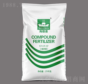 25kg全水溶高塔硝硫基復合肥料17-17-17-海德曼-三寧化工