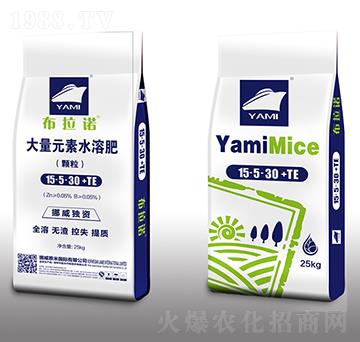 顆粒大量元素水溶肥15-5-30+TE-布拉諾-雅米作物