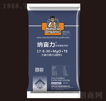 蚓激酶膨果型大量元素水溶肥料17-8-30+TE-納畝力-方護作物