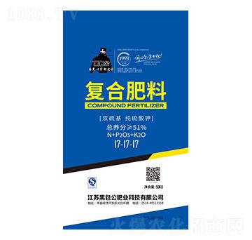 雙硫基純硫酸鉀復(fù)合肥料17-17-17-黑包公